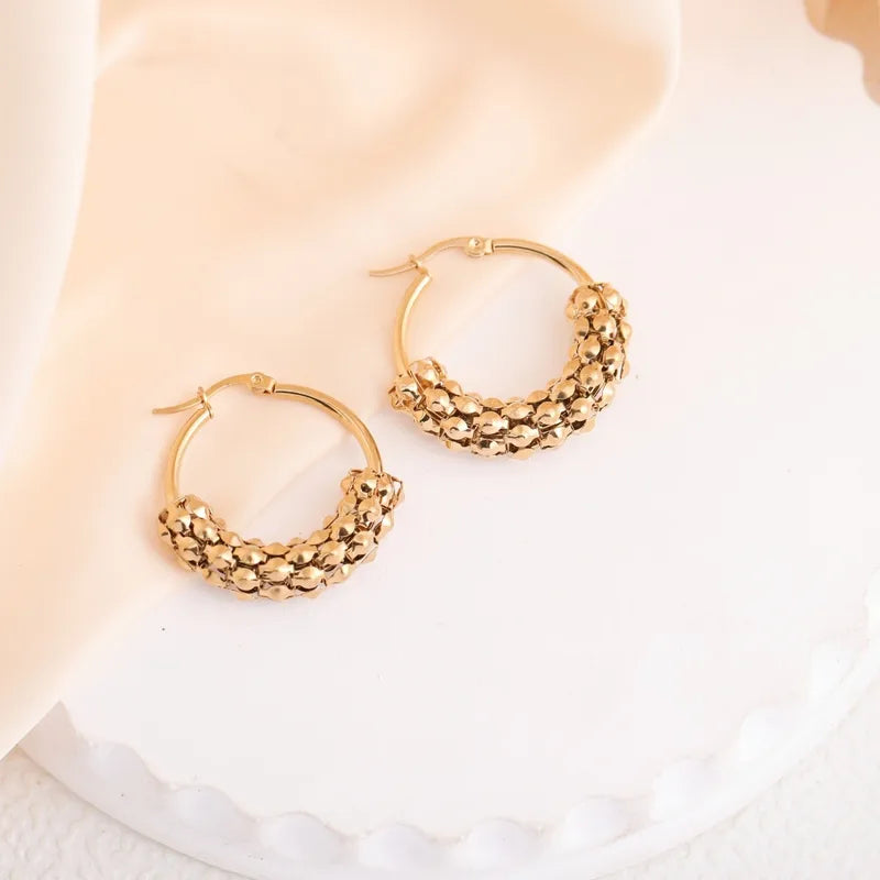 Golden Bubble Hoop Earrings