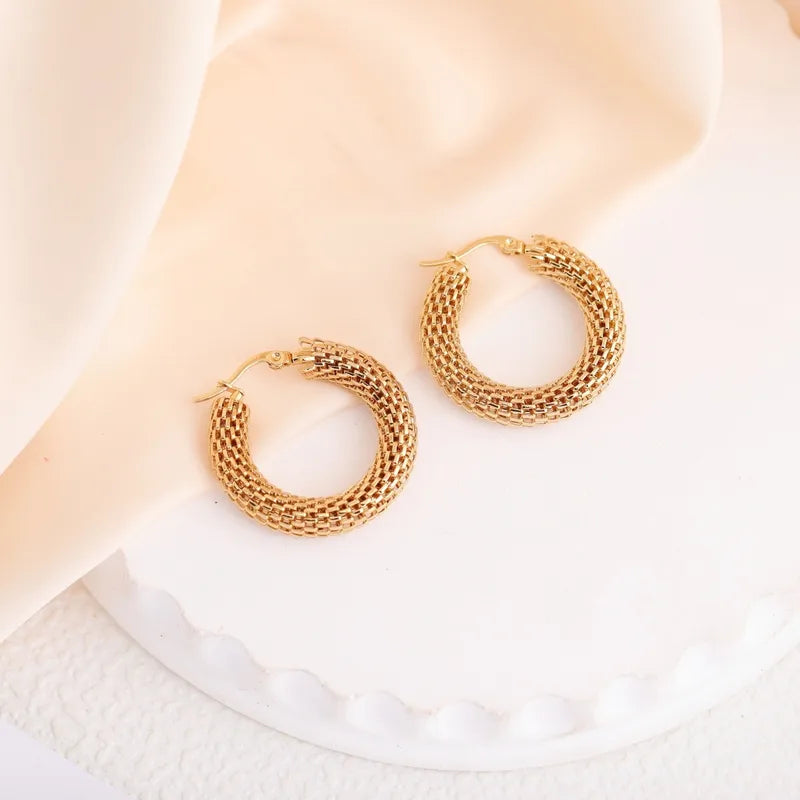 Gold Mesh Hoops
