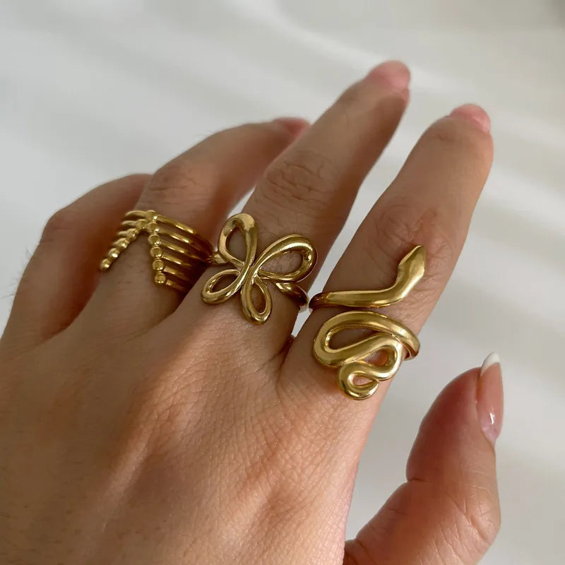 Gold Statement Ring set