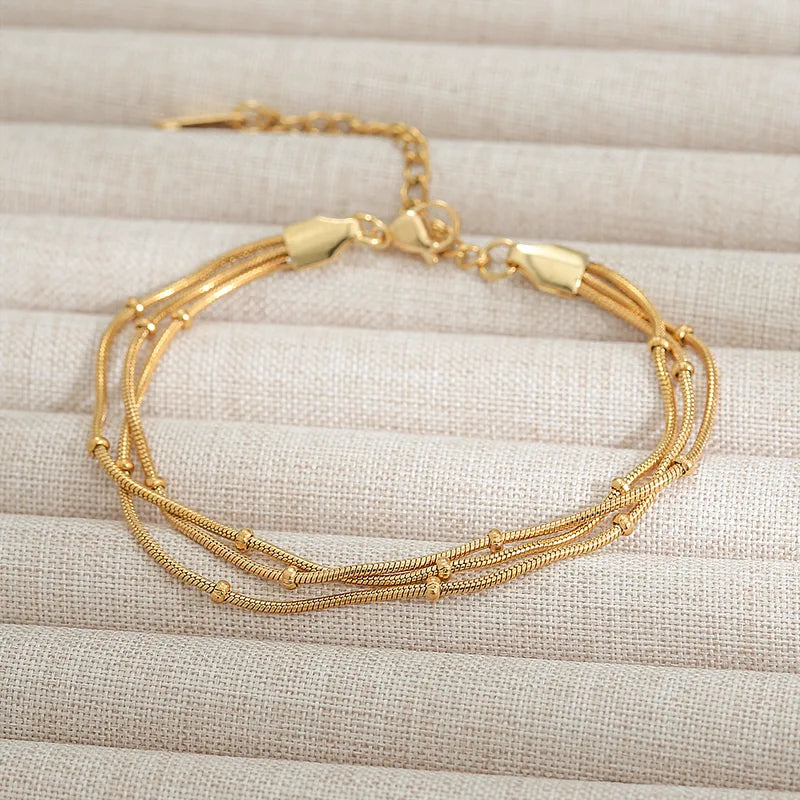 Triple Layer Snake Bead Bracelet