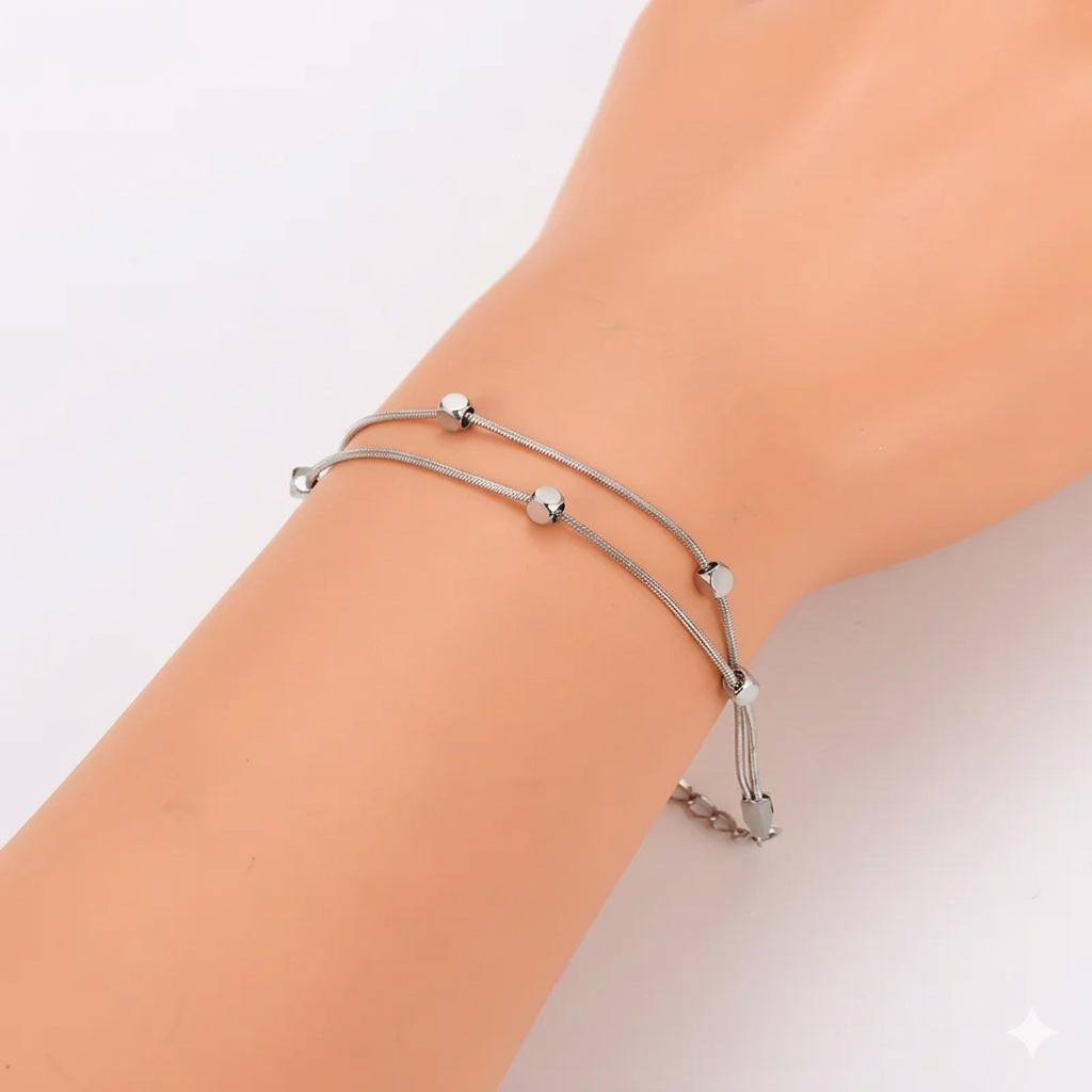 Silver Minimalist Orb Bracelet